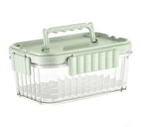 Plastic Lunch Box 500ml Drainage Tray Plastic Lunch Box 500ml(Green) | PP+PET , built-in filter plate, separates excess liquid, prevents sogginess, safe storage