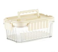Plastic Lunch Box 500ml Drainage Tray Plastic Lunch Box 500ml(White) | PP+PET , built-in filter plate, separates excess liquid, prevents sogginess, safe storage