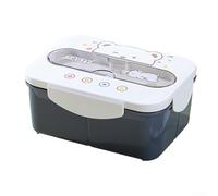 Plastic Lunch Box and Water Cup Set with Fork for Students, Portable Meal Container Kit for School Work Picnic, Dishwasher Safe Food Storage Box, Green Blue Pink Gray Options Available(Sigle Gray)