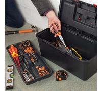 19" TOOL BOX CHEST BAG STORAGE BAG PLASTIC CASE & TRAY HEAVY DUTY TB095