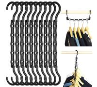 Plastic Magic Hangers 10 Pack, Adult Clothes Coat Hangers, Space Saving Closet Organiser & Storage, Multipurpose Reusable Wardrobe Hanger