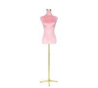 Plastic Manikin Life Size to Display Dresses Women Mannequin Girl Half Body Black Velvet Cloth Dummy(Pink velvet cloth)