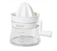 Plastic Manual Juicer For Oranges Lemons Grapefruits With Gear Driven Efficiency Rotational Pressure And Stainless Steel Filter(White)