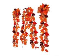 Plastic Maple Vine Garland 175cm Brown Decor(Red-brown) | for durable plastic material, fade resistant, weather for proof, maintains charm, long lasting use