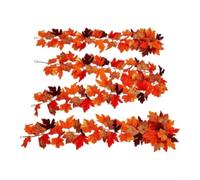 Plastic Maple Vine Garland 175cm Brown Natural Decor(Red-brown) | Lifelike texture, vibrant brown color, intricate leaf details, 175cm length, enhances any room