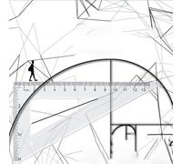 Plastic Math Set with Protractors, Triangle Rulers & Straight Rulers, Dual-Scale (in/cm), Hollow Design for, Transparent for Visibil(White)