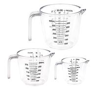 Plastic Measuring Jug, BPA Free Measuring Cups,Measuring Cup Jugs for Baking Cooking, 150ML, 300ML, 600ML, Easy to Read Measurements, Cook with Accuracy (White)