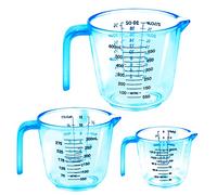 Plastic Measuring Jug, BPA Free Measuring Cups,Measuring Cup Jugs for Baking Cooking, 150ML, 300ML, 600ML, Easy to Read Measurements, Cook with Accuracy (Blue)