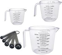 Plastic Measuring Jug, Measuring Cup Jugs for Baking Cooking, 150ML, 300ML, 600ML, Easy to Read Measurements, Cook with Accuracy