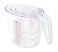 Plastic Measuring Jug Stackable Clear Heat-Resistant Measuring Cup Set Plastic Measuring Cups Jugs Set for Baker Easy to Read Measurements Cook with Accuracy 3pcs