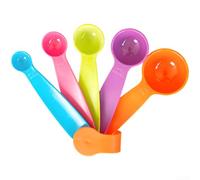 Plastic Measuring Spoons Set 5 Piece Colorful Kitchen Baking Tools for Flour Sugar Spices Liquid Ingredients for accurate Portion Control Orange