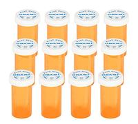 Plastic Medicine Pill Bottles with Child Resistant Caps - Push Down and Turn - Prescription Vial, Medicine Container, Pill Cases Dispenser Organizers (12pcs, 8 Dram)