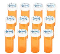 Plastic Medicine Pill Bottles with Child Resistant Caps - Push Down and Turn - Prescription Vial, Medicine Container, Pill Bottle (6 Dram, 12pcs)