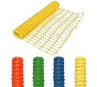 Plastic Mesh Fencing 1m x 50m - Temporary Safety Fence for Construction, Work Sites, Garden, Pet Barriers, and Events in Orange, Yellow, Green, Blue (Yellow)