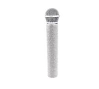 Plastic Microphone Pretend Toy for Stage Costume Prop Birthday Party Favors White