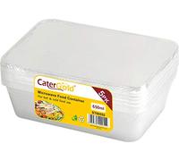 Plastic Microwave Freezer Safe Food containers with Lids (5PK 650ml)