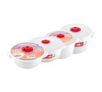 Plastic Microwave Heating Food Cooking Pot Container with Ventilated Lid & Steam Release Vent, Round Microwave Bowls,Kitchen Air-tight Storage containers, Dishwasher Freezer Safe (1, 1.5, 2 & 3 Litre)