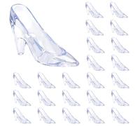 Plastic Mini Cinderella Princess Slippers Glass Heels Party Decorations for Weddings, Birthday Party Favors 3.5 inches