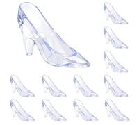 Plastic Mini Cinderella Princess Slippers Glass Heels Party Decorations for Weddings, Birthday Party Favors 3.5 inches
