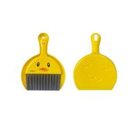 Plastic Mini Dustpan and Brush Set with Cartoon Chicken Face Design - Yellow