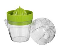 Plastic Mini Manual Juice Maker with Built in Filter and Pour Spout | Hand Press Fruit Juicer for Oranges and Small Grapefruits, Lightweight Plastic Design for Picnic Meal Prep