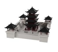 Plastic Miniature Decor Model Pavilion Chinese Style Ancient Tabletop