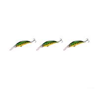 Plastic Minnow Lure 5g with Realistic Fish Eyes(Green 3pcs)