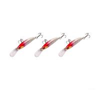 Plastic Minnow Lure 5g with Realistic Fish Eyes(Red 3pcs)