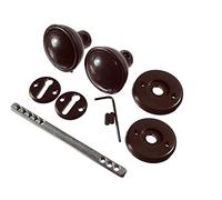 Plastic MORTICE Door KNOB Set with Spindle & FIXINGS Brown Pack of 1 Set