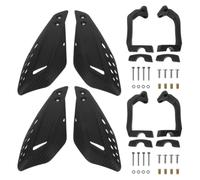 Plastic Motorcycle Hand Guards Universal 2 Pair Black 22mm | Wind Deflector, Impact Resistant, Brake Lever Protection, Easy Installation, Black Finish, Universal Fit