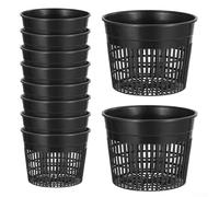 Plastic Net Flower Pots with Drainage Hole, Set of 10 Lightweight Net Cups for Planting Baskets, for Root Aeration and Drainage (A)