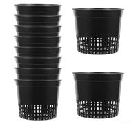Plastic Net Flower Pots with Drainage Hole, Set of 10 Lightweight Net Cups for Planting Baskets, for Root Aeration and Drainage (B)