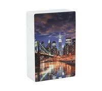 Plastic New York Night Cigarette Case Waterproof Cigarette Holder Box for 20pcs King Size Cigarettes, Crush Resistant Cig Case Pack Accessory, Ideal Gift for Smoker Women Men