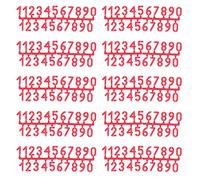 Plastic Number Tag Set 10 Pieces, Large Size Red Number Signs 22.2x7.5cm - Durable Waterproof Material, Easy to Install for Apartment and Beehive
