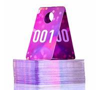 Plastic Number Tags, 1.97x3.15 Inch (5x8cm), Pink Spots - Normal and Reverse Mirror Image Cards for Live and Clothes Sales, Reusable (1-200)