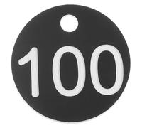 Plastic Number Tags ABS Plastic Round Engraved Number Tags 100pcs 1-100 for Keychain Fitness Balls Multicolor(Black)