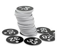 Plastic Number Tags ABS Round Sequential Number Tags Pack of 100 Black 3.5 cm Engraved Garden for Restaurant