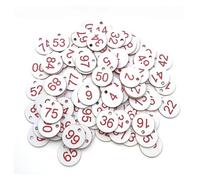 Plastic Number Tags ABS Sequential Number Tags 500pcs 3.5cm Multi Round Engraved Garden Restaurant Markers(1-500 Withe Red)