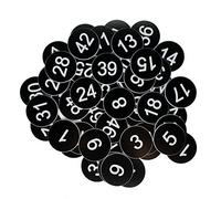 Plastic Number Tags Engraved Numbered ID Tags Key Tag Without Hole (1-200, Black)