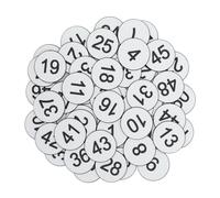 Plastic Number Tags Engraved Numbered Tags ID Tags Key Tags Without Hole (1-50, White)