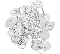 Plastic Number Tags, Metal Number Tags Stainless Steel Silver 2.30x2.30x0.10cm Pack of 100 Numbers 1-200(1-100)