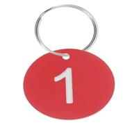 Plastic Number Tags Round ABS Engraved Number Tags 100 pcs Black Red for Keychains Bags Luggage Locker(Red)