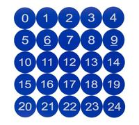 Plastic Numbered Discs Number Tags Engraved Numbered Tags Without Hole Round (0-100, Blue)