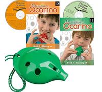 Plastic OCARINA, Green 4-hole, with Book 1 CD Edition and Book 2 CD Edition