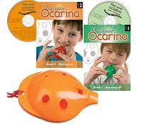 Plastic OCARINA, Orange 4-hole, with Book 1 CD Edition and Book 2 CD Edition