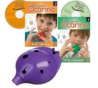 Plastic OCARINA, Purple 4-hole, with Book 1 CD Edition and Book 2 CD Edition