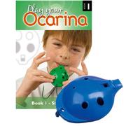 Plastic OCARINA set, Blue 4-hole, with Book 1