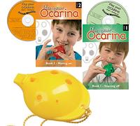 Plastic OCARINA, Yellow 4-hole, with Book 1 CD Edition and Book 2 CD Edition
