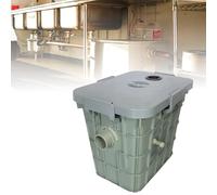 Plastic Oil-water Separator, Household Grease Trap, Four-sided Buckle Design + Full-body Sealing Strip + Anti-odor Oil Barrier, Suitable for Catering Kitchens,Left outlet