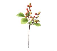 Plastic Olive Branch Decor with Realistic Berries for Spring Floral Displays Living Room Wall Accent Shelf Styling and Photo Props (Orange)